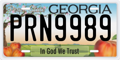 GA license plate PRN9989