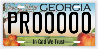 GA license plate PRO0000
