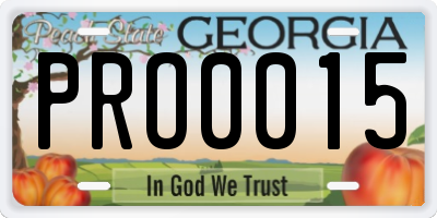 GA license plate PRO0015