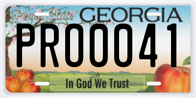 GA license plate PRO0041