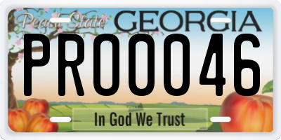 GA license plate PRO0046