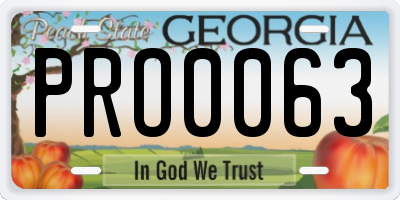 GA license plate PRO0063