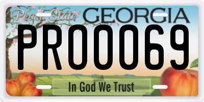 GA license plate PRO0069