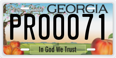 GA license plate PRO0071