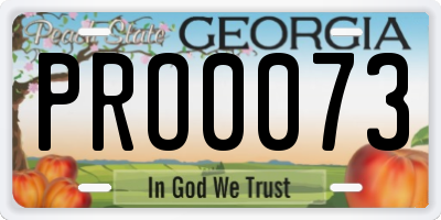 GA license plate PRO0073