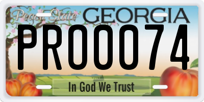 GA license plate PRO0074
