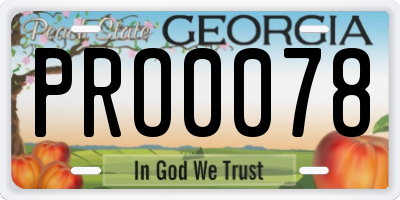 GA license plate PRO0078