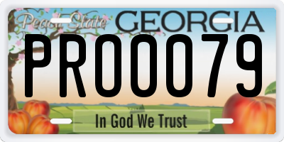 GA license plate PRO0079