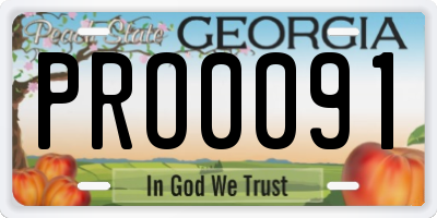 GA license plate PRO0091