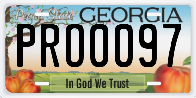 GA license plate PRO0097