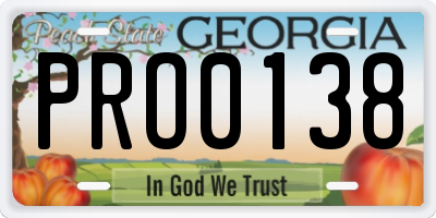 GA license plate PRO0138