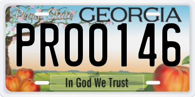 GA license plate PRO0146