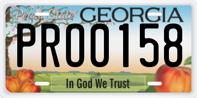 GA license plate PRO0158