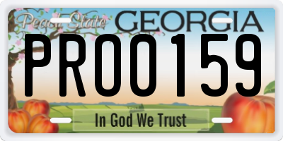 GA license plate PRO0159