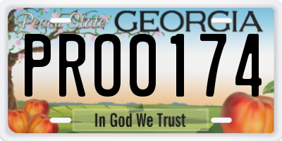 GA license plate PRO0174