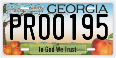 GA license plate PRO0195
