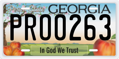 GA license plate PRO0263