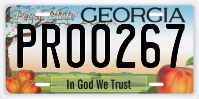 GA license plate PRO0267