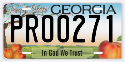 GA license plate PRO0271