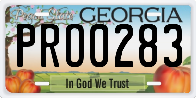 GA license plate PRO0283