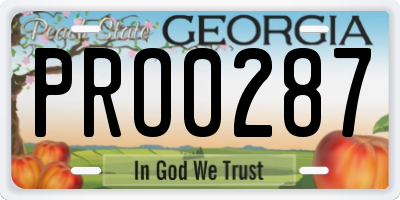 GA license plate PRO0287