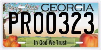 GA license plate PRO0323