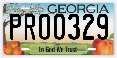 GA license plate PRO0329