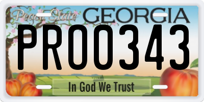 GA license plate PRO0343