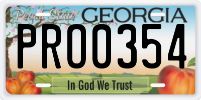 GA license plate PRO0354