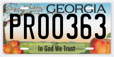 GA license plate PRO0363