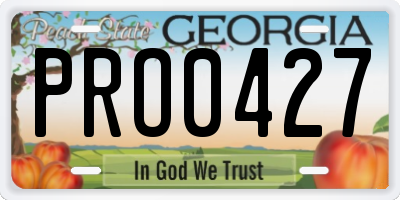 GA license plate PRO0427