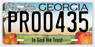 GA license plate PRO0435