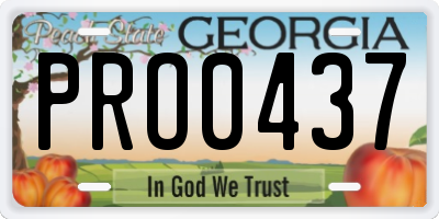 GA license plate PRO0437