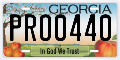 GA license plate PRO0440