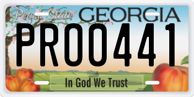 GA license plate PRO0441