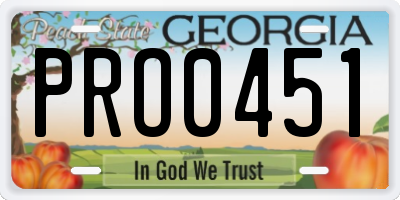 GA license plate PRO0451