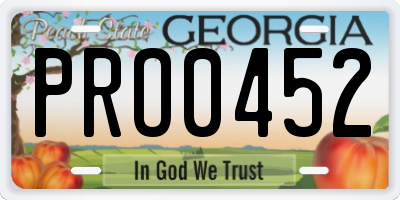 GA license plate PRO0452