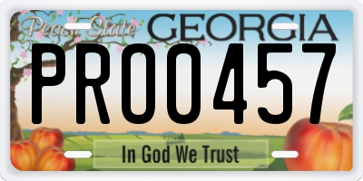 GA license plate PRO0457