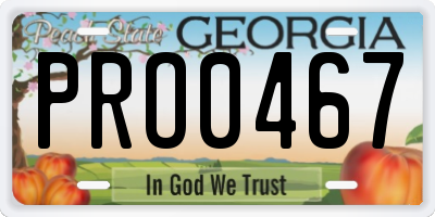 GA license plate PRO0467