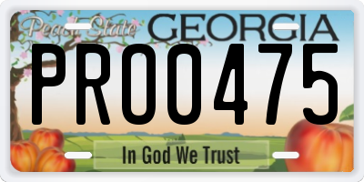GA license plate PRO0475