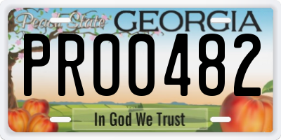 GA license plate PRO0482