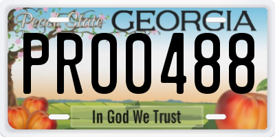 GA license plate PRO0488