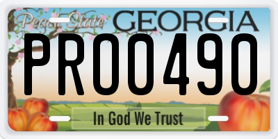 GA license plate PRO0490