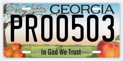 GA license plate PRO0503