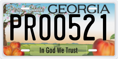GA license plate PRO0521