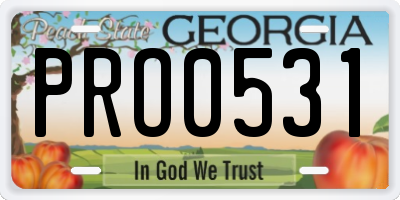 GA license plate PRO0531