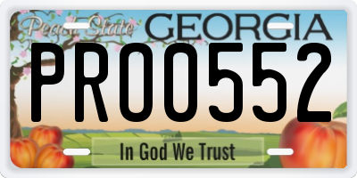 GA license plate PRO0552