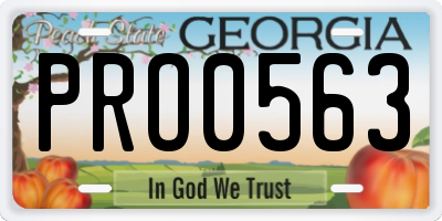 GA license plate PRO0563
