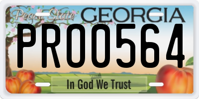 GA license plate PRO0564