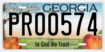 GA license plate PRO0574